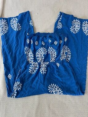 Cato strapless blue romper